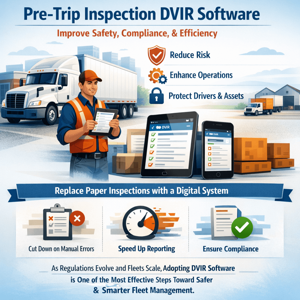 Pre-Trip Inspection DVIR Software - Improve Safety, Compliance, and Efficiency with Digital Fleet Inspection System