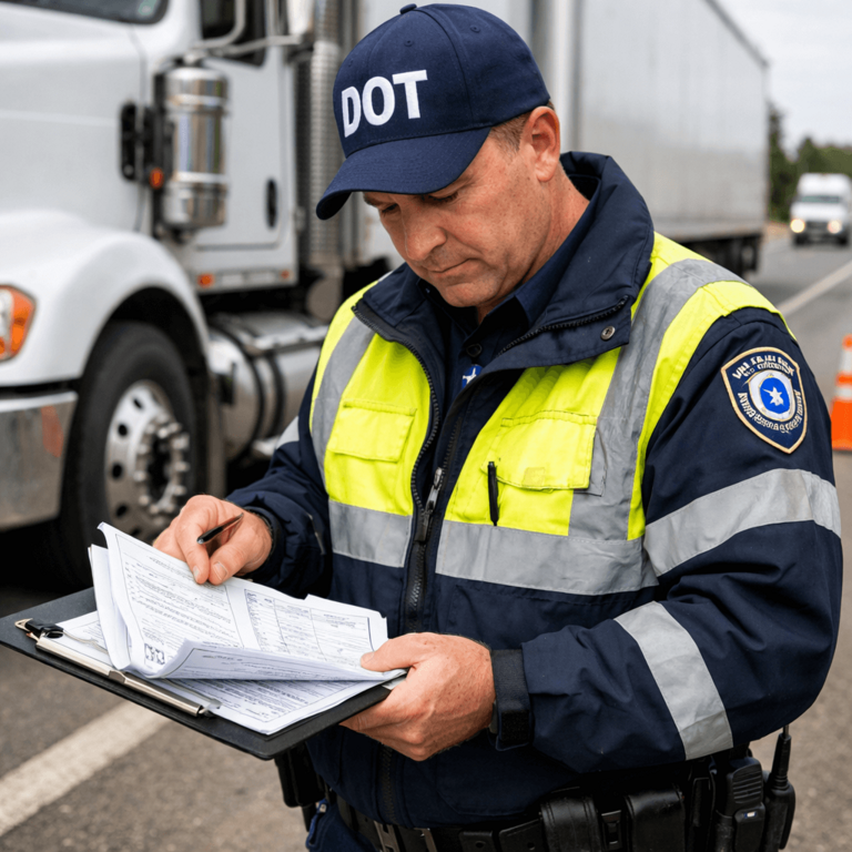 DOT roadside inspection and compliance check