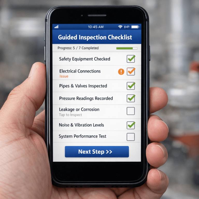 Inspection checklist app used for consistent pre-trip inspections