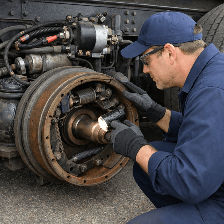 Truck brake system inspection for BIT Program compliance