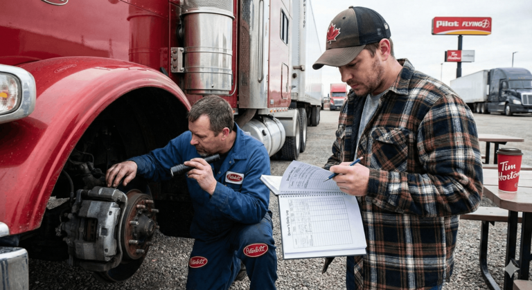Maintenance records and vehicle safety documentation in driver log books