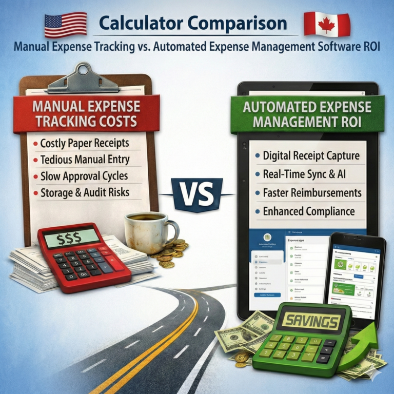 Calculator comparison between paper DVIR costs and electronic fleet software ROI