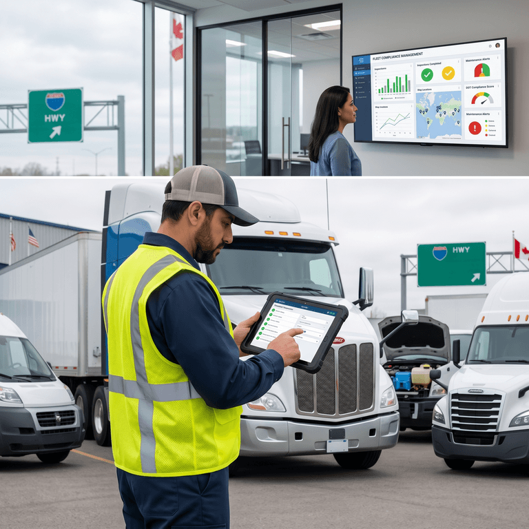 Fleet compliance management dashboard used for DOT safety audit preparation and remote inspections in 2026