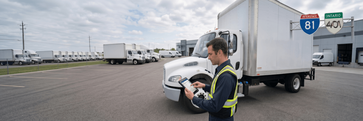 A DOT auditor reviewing fleet compliance records on a remote digital dashboard in 2026