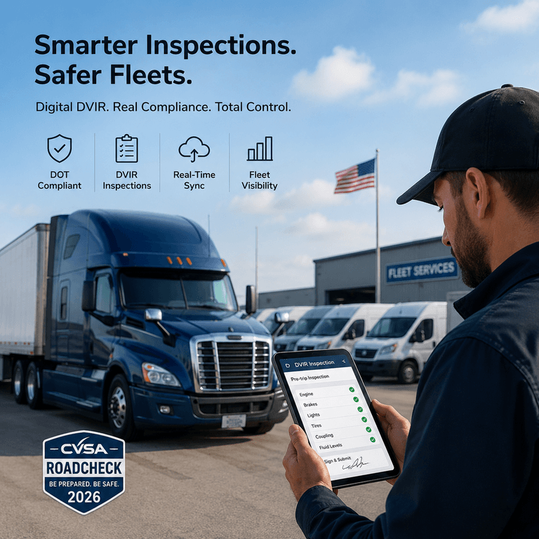 DOT compliance officers conducting Level I inspections during the May 2026 CVSA International Roadcheck